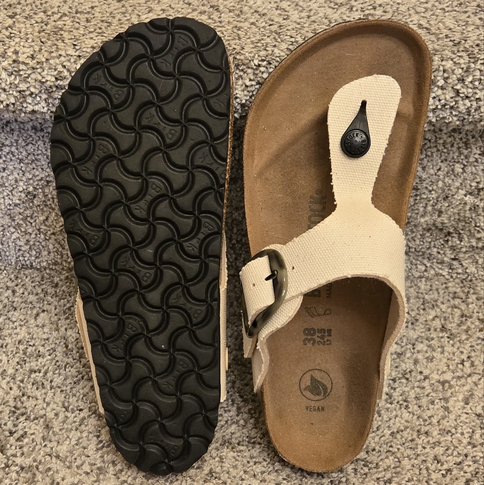 Birkenstock Cream Thong Sandals
